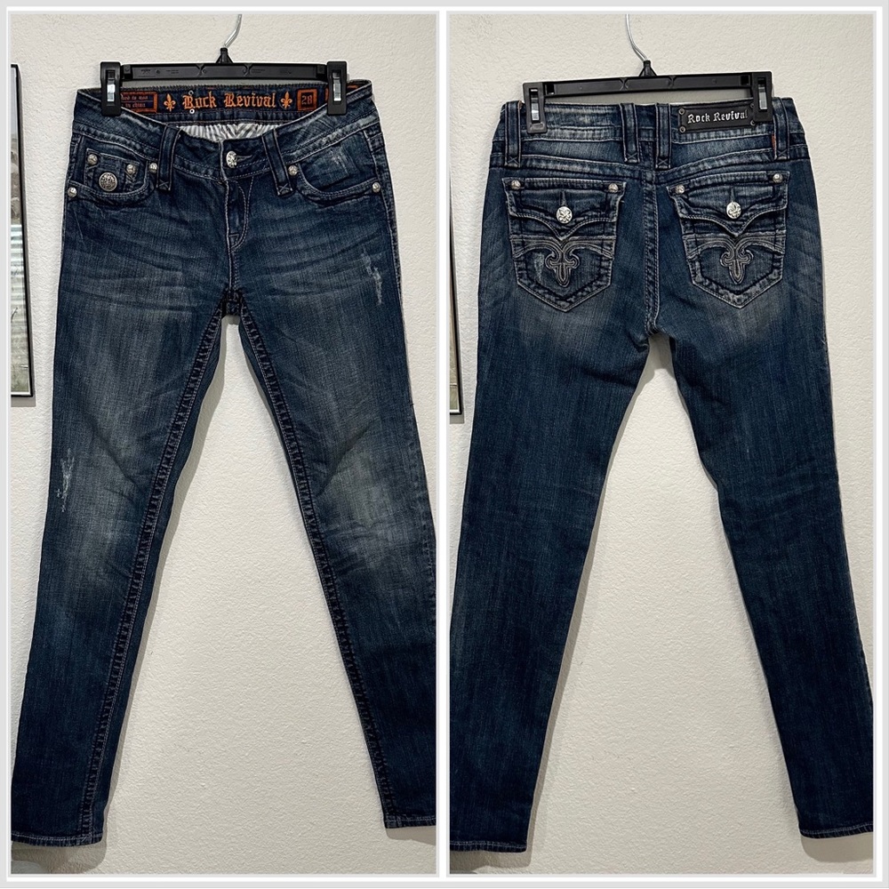 Rock Revival Women’s Celine Skinny Jeans Dark Wash